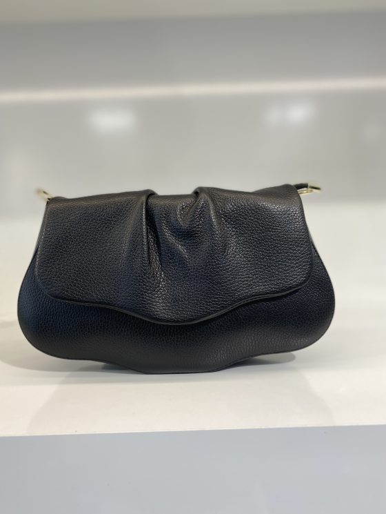 Flora Tas Leer Zwart T231 - Afbeelding 2