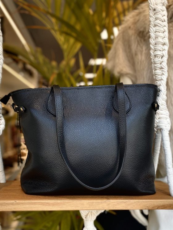 Shopper Lot Tas Zwart Leer T507