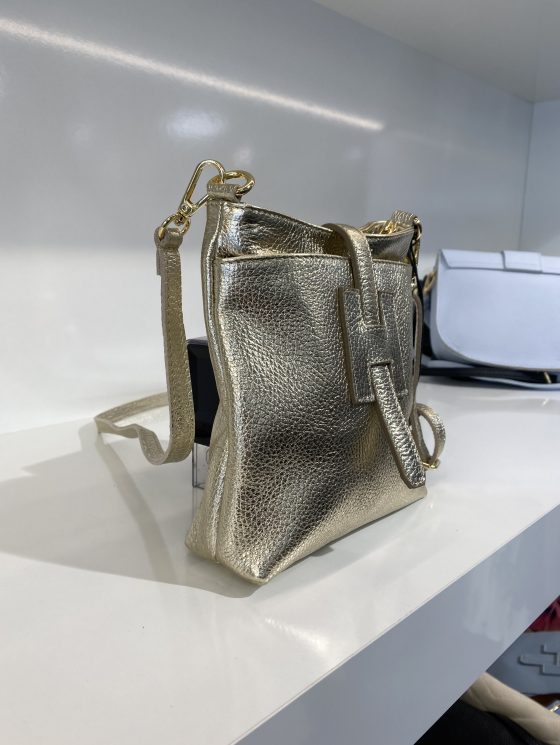 Giuliano Tas Leer H-Gesp Goud T240 - Afbeelding 2