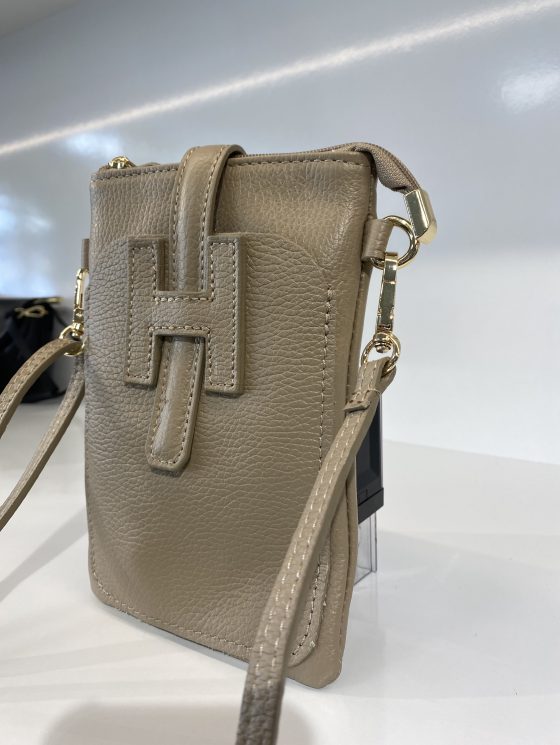 Tas Leer Beige H-Gesp T242 - Afbeelding 2