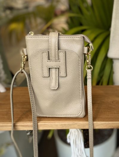 Tas Leer Beige H-Gesp T242