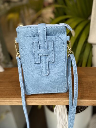 Tas Leer Blauw H-Gesp T242