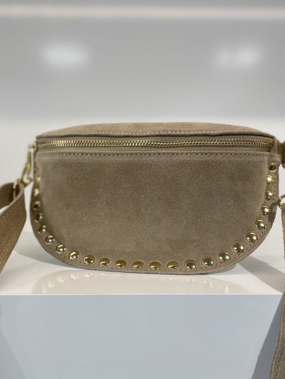 Crossbody Tas Suede Beige/Goud T243 - Afbeelding 2