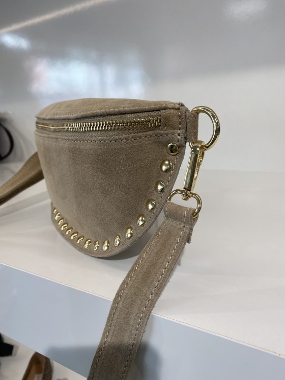 Crossbody Tas Suede Beige/Goud T243 - Afbeelding 3