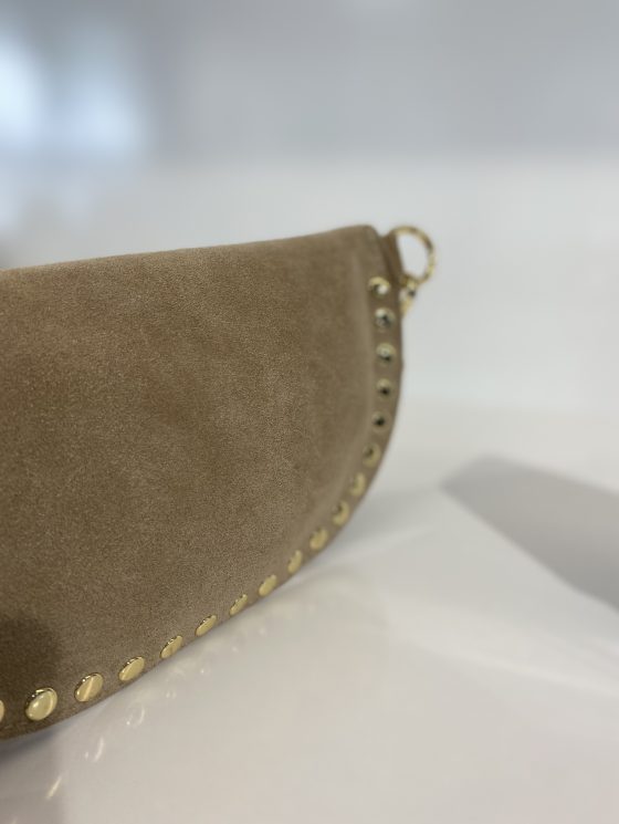 Crossbody Tas Suede Beige/Goud T243 - Afbeelding 4
