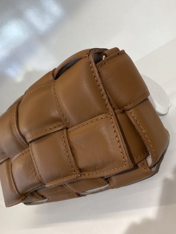 Tas Gevlochten Leer klein Cognac T247 - Afbeelding 2