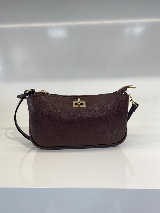Tas Leer Bordeaux Gouden Gesp T251 - Afbeelding 3