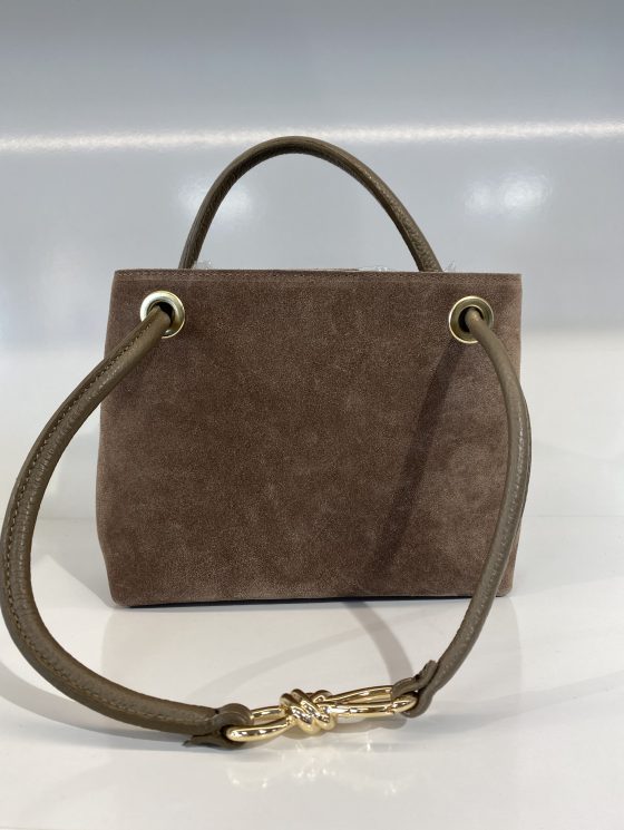 Handtas Suede Taupe T256 - Afbeelding 2