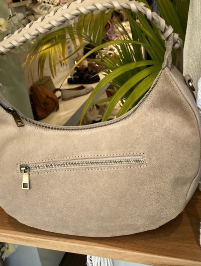 Tas Suede/Leer Vlecht Beige T257