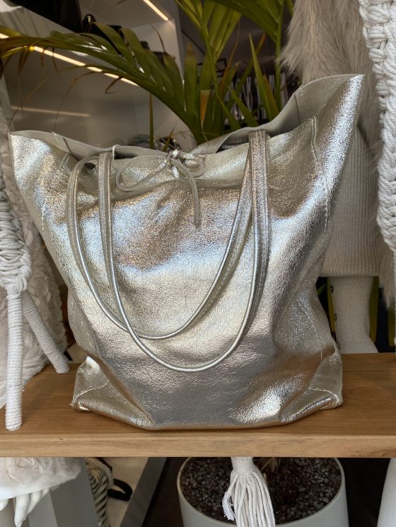 Shopper Tas Goud Strik T509