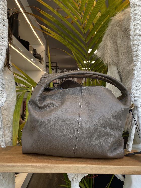 Handtas Leer Taupe T263