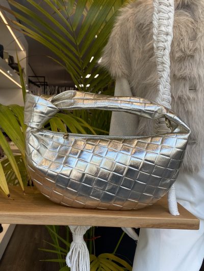 Tas Leer Gevlochten Goud T264