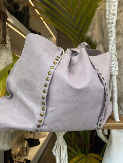Shopper Tas Lila/Goud Studs T513