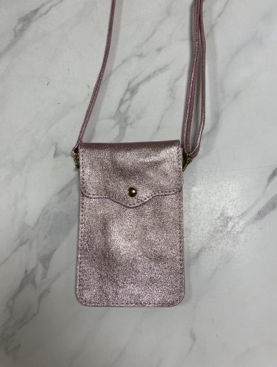 Telefoontasje Metallic Roze Glitter T273