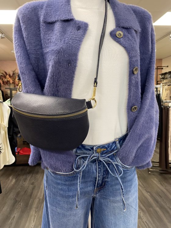 Crossbody Tas Leer Donkerblauw T223 - Afbeelding 2