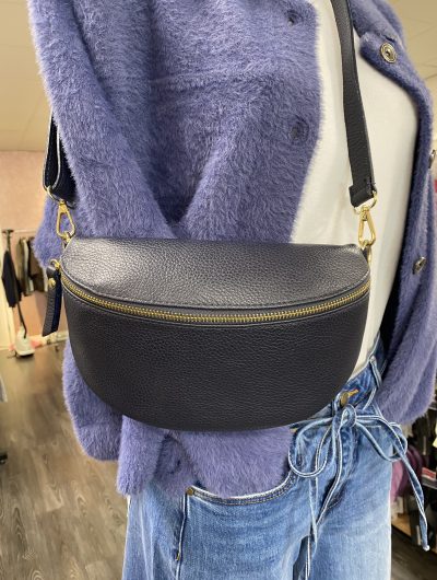 Crossbody Tas Leer Donkerblauw T223