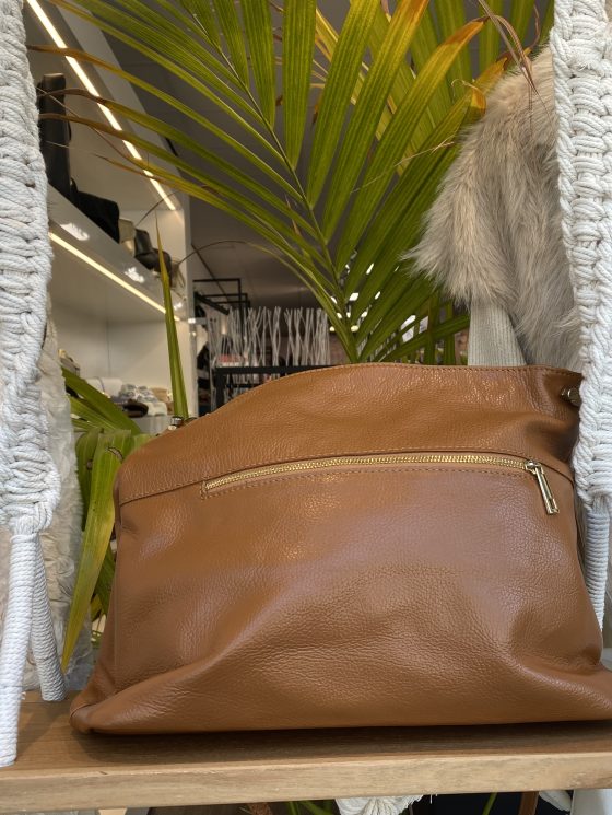 Handtas Leer Cognac T515