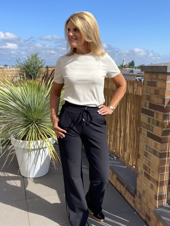 Mi Piace Bonded Travelstof Broek Premium Kwaliteit 202631 zwart