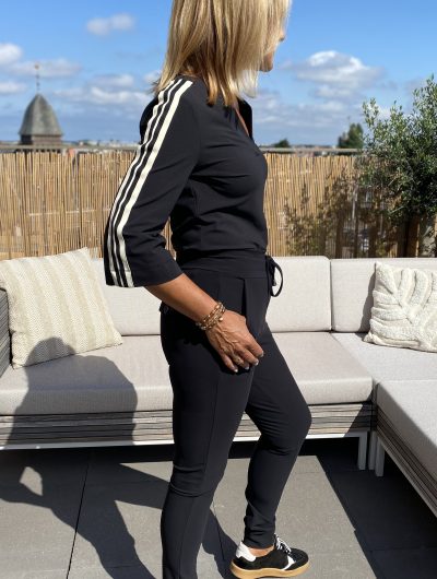 Mi Piace Bonded Travelstof Broek Premium Kwaliteit Smalle Pijp 202632 zwart