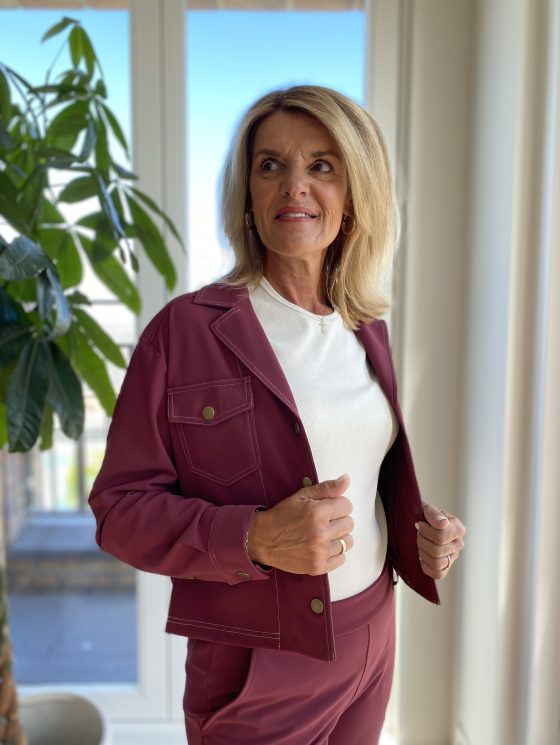 Mi Piace Bonded Travelstof Jacket 202681 burgundy - Afbeelding 3
