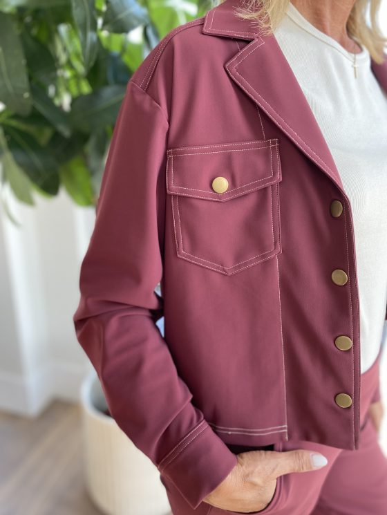 Mi Piace Bonded Travelstof Jacket 202681 burgundy - Afbeelding 4