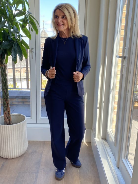 Mi Piace Bonded Travelstof Halflange Blazer 202646 donkerblauw - Afbeelding 2