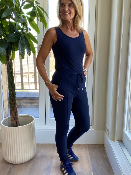 Mi Piace Bonded Travelstof Broek Premium Kwaliteit Smalle Pijp 202632 donkerblauw - Afbeelding 2