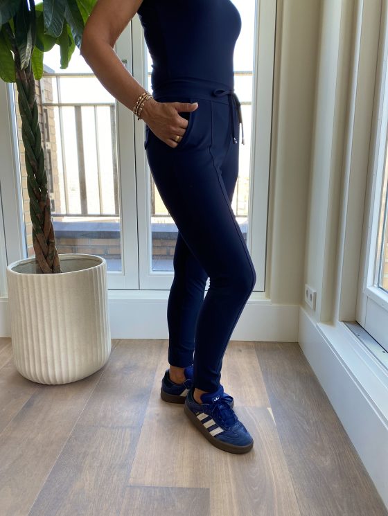 Mi Piace Bonded Travelstof Broek Premium Kwaliteit Smalle Pijp 202632 donkerblauw - Afbeelding 4