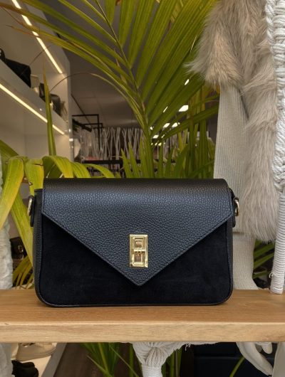 Tas Suede/Leer Zwart T283