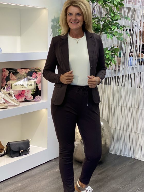 Mi Piace Travelstof Blazer 202015 espresso - Afbeelding 2