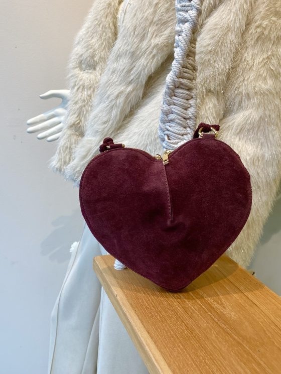 Lamour Tas Hart Suede Bordeaux T287