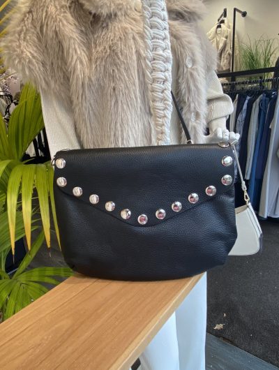 Jules Tas Classic Grain Studs Zwart/Zilver T289