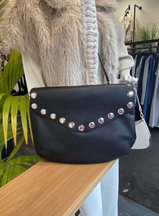 Jules Tas Classic Grain Studs Zwart/Zilver T289