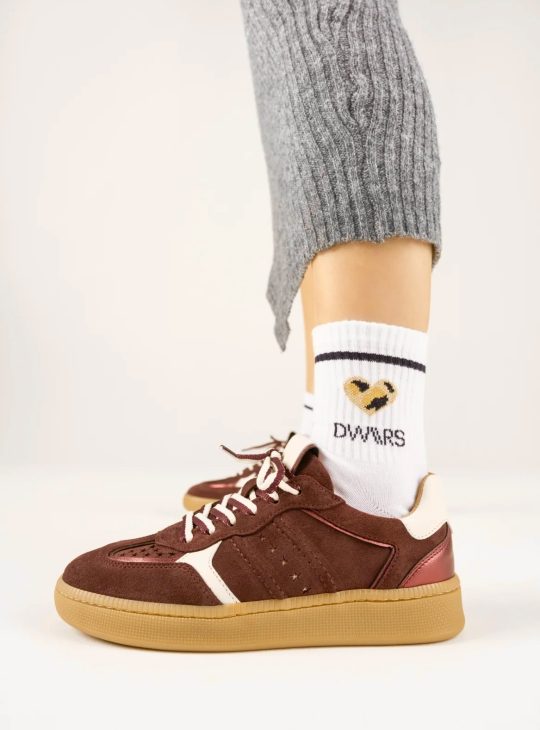 DWRS Mirabel Suede Sneaker bordeaux offwhite burgundy