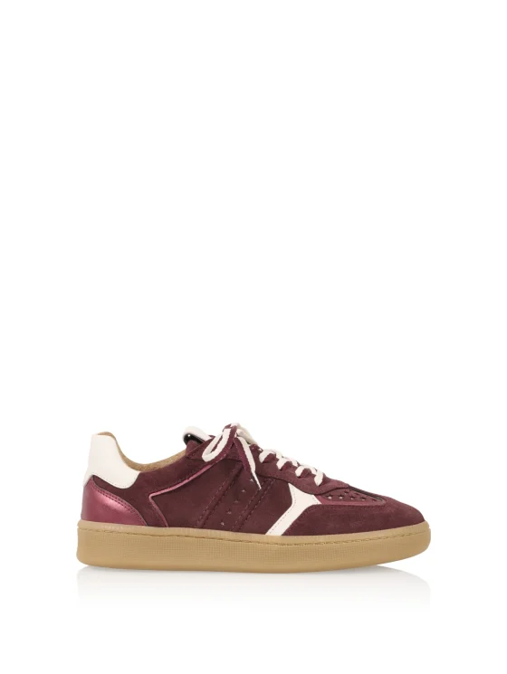 DWRS Mirabel Suede Sneaker bordeaux offwhite - Afbeelding 4