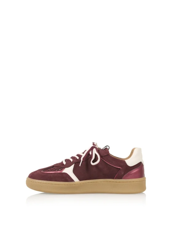 DWRS Mirabel Suede Sneaker bordeaux offwhite - Afbeelding 5