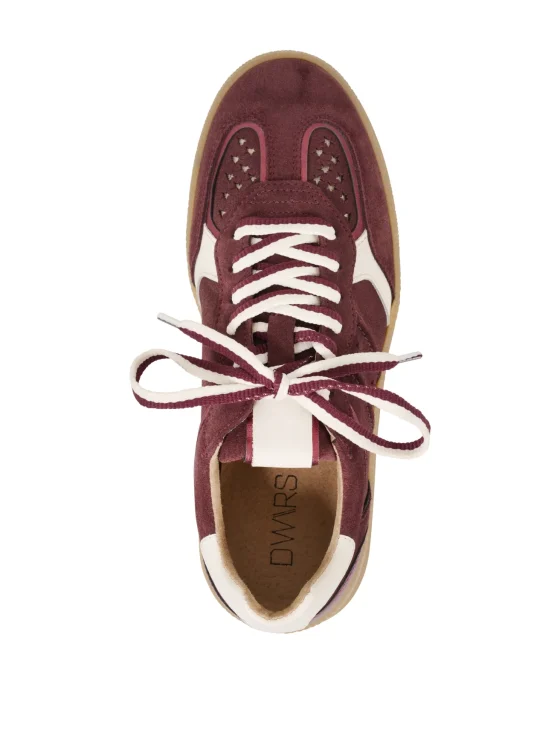 DWRS Mirabel Suede Sneaker bordeaux offwhite - Afbeelding 6