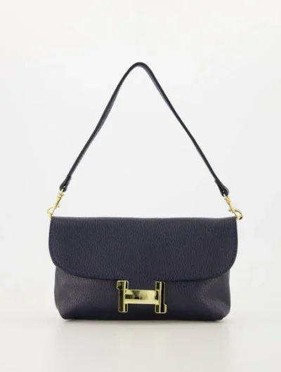 Hilary Clutch Tas Classic Grain Dark Blue T224