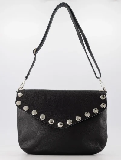 Crossbody tas jules  leer stud zwart T502