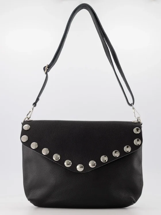 Crossbody tas jules  leer stud zwart T502