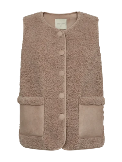 Freequent Lamby Teddy Gilet simply taupe