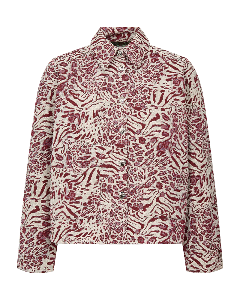 Freequent Jady Jacket moonbeam w. port royale burgundy - Afbeelding 7