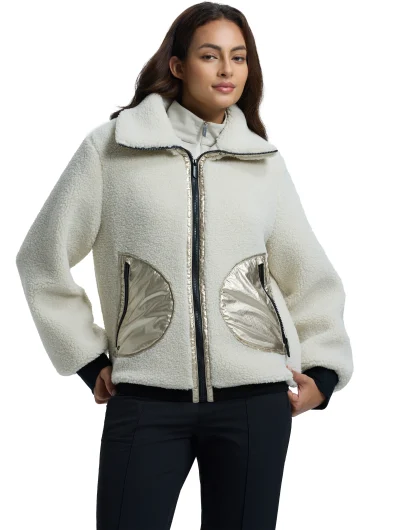 Luhta Iskoinen Teddy Fleece Jas powder silver