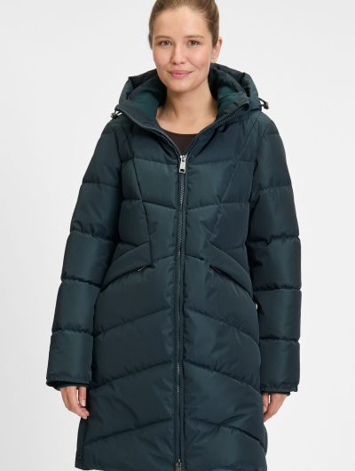 Covered Halflange Winterjas Adele 2 dark petrol