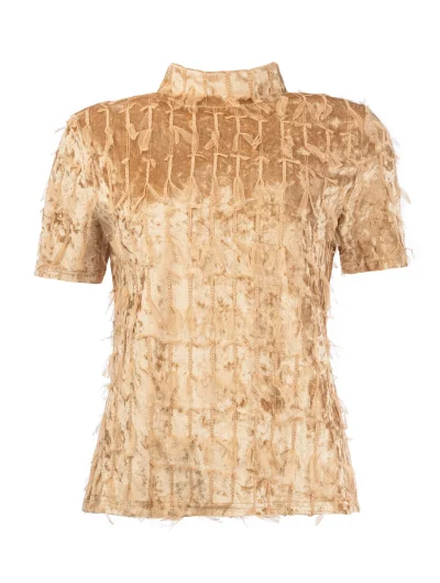 NED Milans Plain 1/2 SS Velvet Feather ginger sand