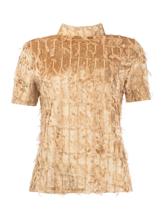 NED Milans Plain 1/2 SS Velvet Feather ginger sand