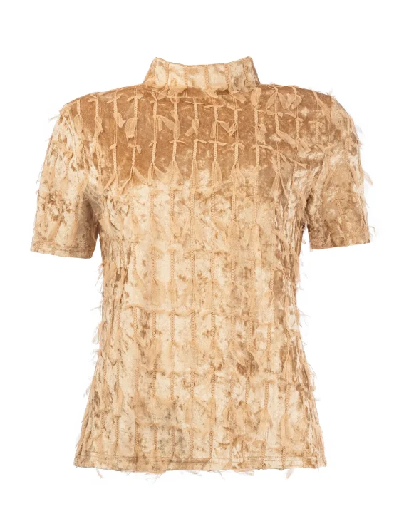 NED Milans Plain 1/2 SS Velvet Feather ginger sand