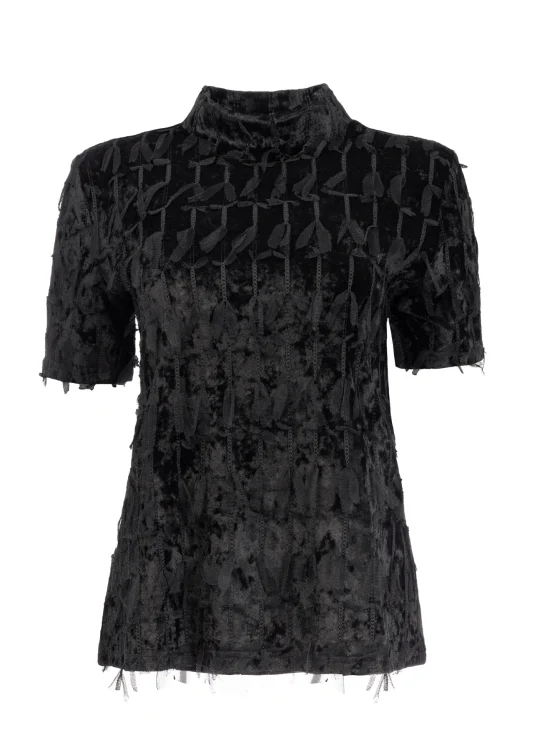 NED Milans Plain 1/2 SS Velvet Feather zwart