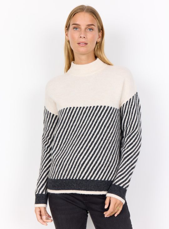 SoyaConcept Nessie Stripe 71 Pullover trui cream