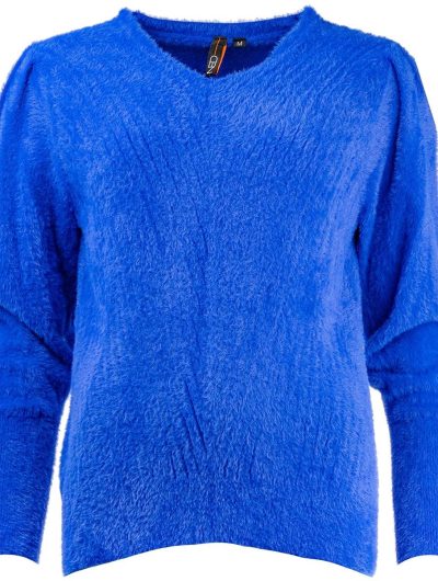 NED Belins LS-RMJ Furry Knit Trui surf blue